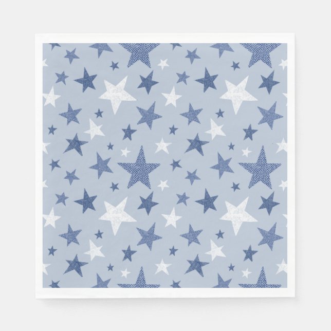 Cute Blue Winter Stars Napkin (Front)