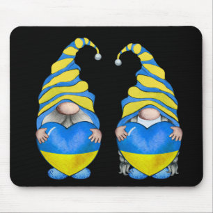 CUTE BLUE & YELLOW UKRANIAN GNOMES MOUSE PAD