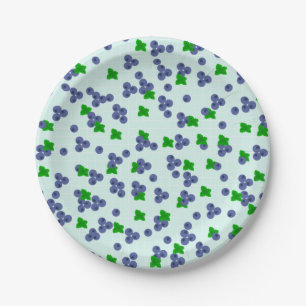 Cute Blueberries Paper Plates