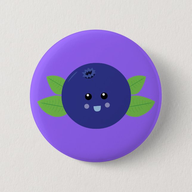 Cute Blueberry 6 Cm Round Badge (Front)