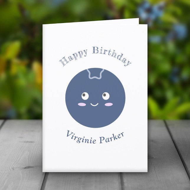 Cute Blueberry Birthday Card  (Cute Blueberry Birthday Card )