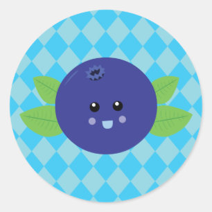 Cute Blueberry Classic Round Sticker