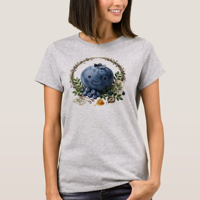Cute Blueberry Fruit Kawaii Crop Top (Front)