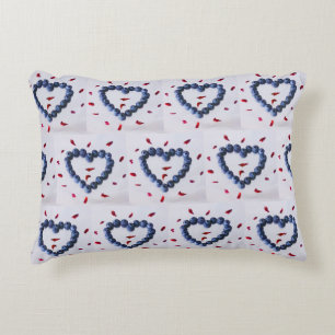 Cute blueberry hearts decorative cushion