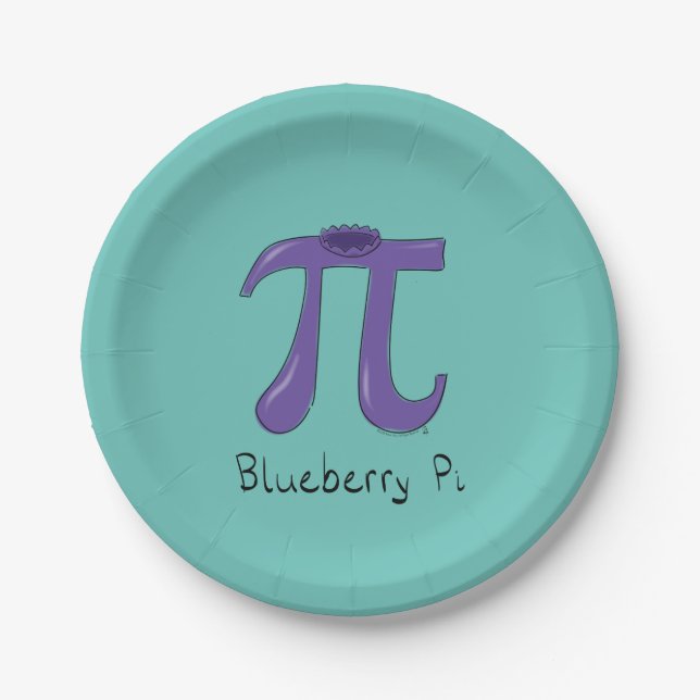 Cute Blueberry Pi Symbol Math Teacher Paper Plate (Front)