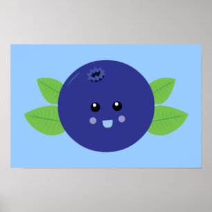 Cute Blueberry Poster
