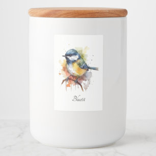Cute Bluetit on a Branch, custom   Food Label