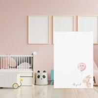 Cute Blush Bunny Script Name Baby Shower Thank You
