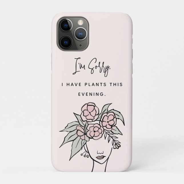 Cute Blush Busy with My Plants Floral Portrait Case-Mate iPhone Case (Back)