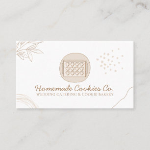 Cute Blush Homemade Heart Cookies Business Card