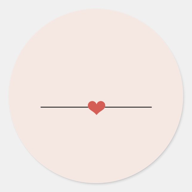Cute blush pink blank heart classic round sticker (Front)