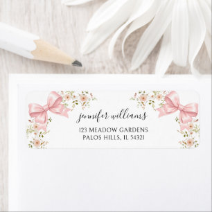 Cute Blush Pink Bow Floral Baby Girl Shower