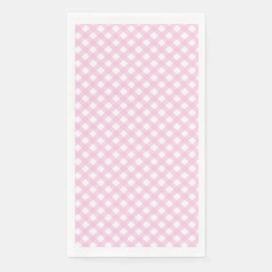 Cute Blush Pink Gingham Pattern  Napkin