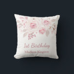 Cute Blush Pink Girls 1st Birthday Party Gift Cushion<br><div class="desc">Cute Blush Pink Girls 1st Birthday Party Gift Throw Pillow Cushion

See matching collection in Niche and Nest Store</div>