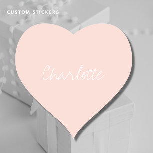 Cute Blush Pink Heart Stickers