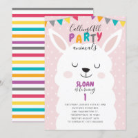 Cute Blush Pink Lama Fun Fiesta Birthday Party