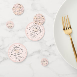 Cute Blush Pink Little Pumpkin Baby Shower Confetti