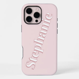 Cute Blush Pink Minimalist Custom Name iPhone 16 Pro Max Case