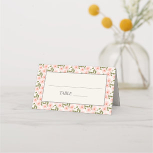 Cute Blush Pink Springtime Floral  Place Card