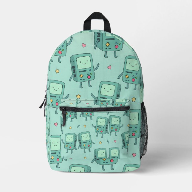 Cute BMO-Inspired Kawaii Mint Blue Backpack (Front)