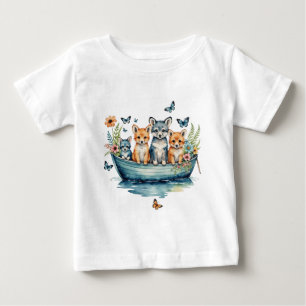 Cute boat with animals Baby T-Shirt