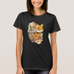 Cute Boba Cat Illustration Adorable Artwork T-Shirt