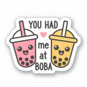 Cute Boba Tea You Had Me At Boba Pink Yellow Kawai