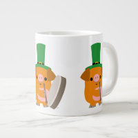 Cute Bodhran Playing Cartoon Pig