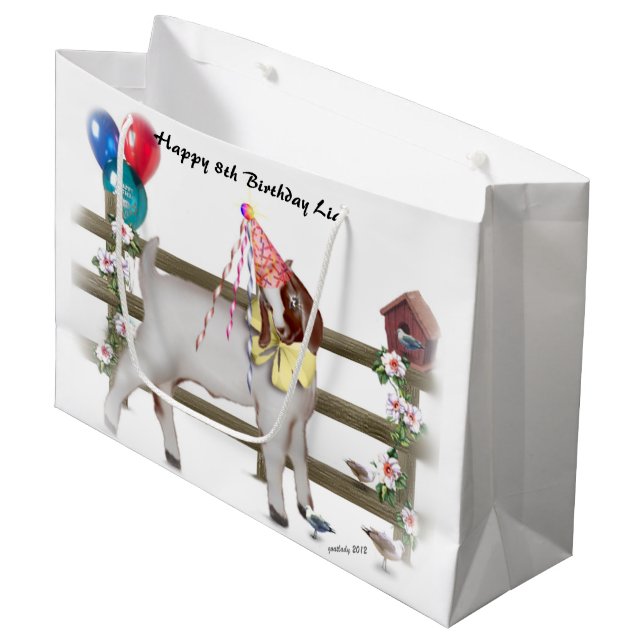 Cute Boer Birthday Goat Gift Bag (Front Angled)