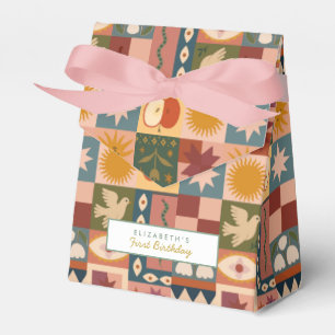 Cute Bohemian Celestial Patchwork Favour Box