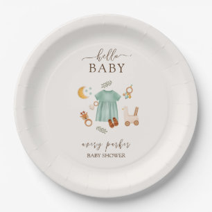 Cute Boho Baby Girl Clothes Baby Shower Paper Plate