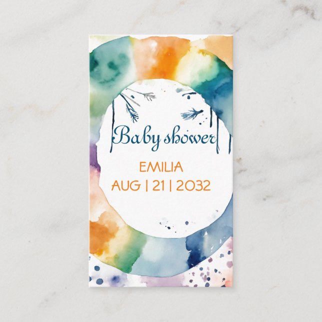Cute Boho Baby Shower Custom Enclosure Card Theme (Front)
