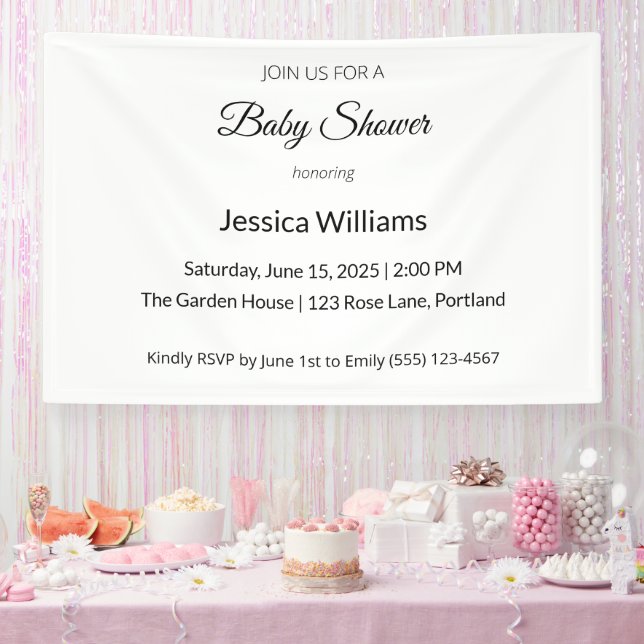 Cute Boho Baby Shower Gender Neutral, Customisable Banner (Party)