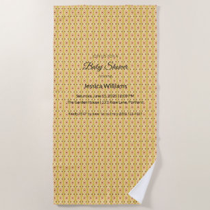 Cute Boho Baby Shower Gender Neutral, Customisable Beach Towel