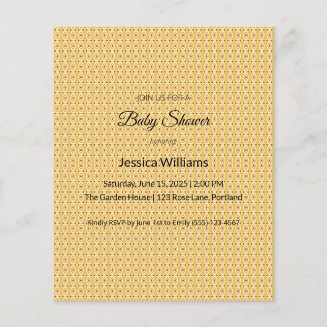 Cute Boho Baby Shower Gender Neutral, Customisable Flyer (Front)