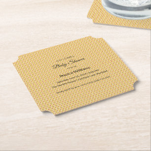 Cute Boho Baby Shower Gender Neutral, Customisable Paper Coaster