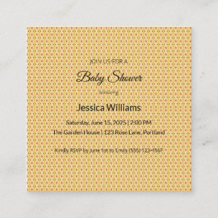 Cute Boho Baby Shower Gender Neutral, Customisable Square Business Card