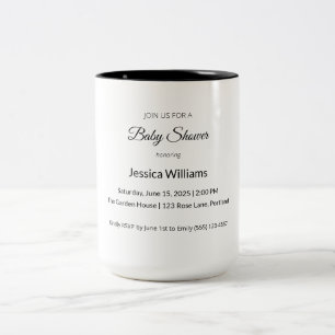 Cute Boho Baby Shower Gender Neutral, Customisable Two-Tone Coffee Mug