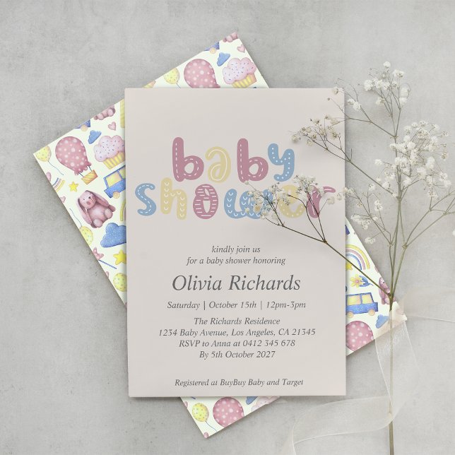 Cute Boho Baby Shower Invitation (Creator Uploaded)