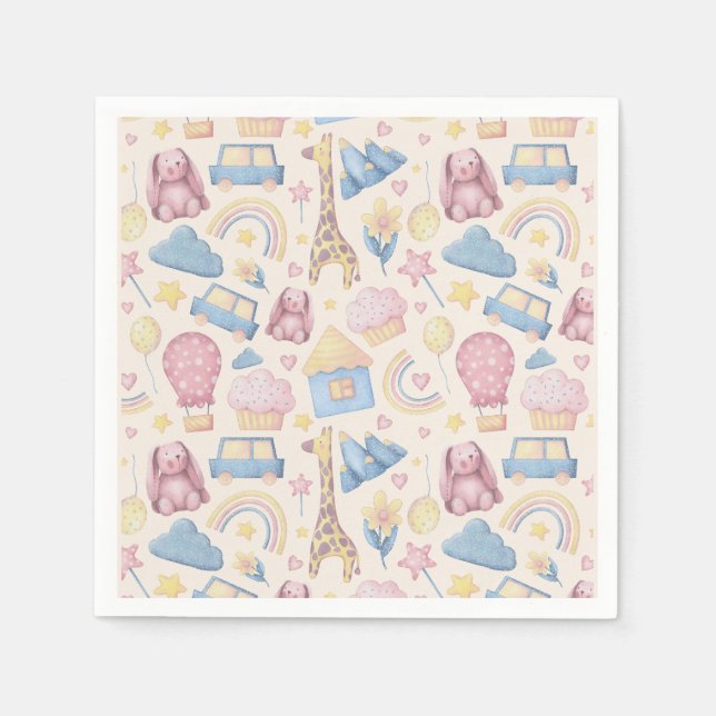 Cute Boho Baby Shower Napkin (Front)
