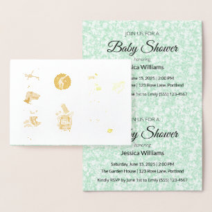 Cute Boho Baby Shower UPDATE Foil Card