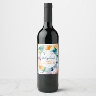 Cute Boho Baby Shower Wine Label – Personalised