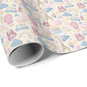 Cute Boho Baby Shower Wrapping Paper