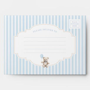 Cute boho blue teddy bear baby boy shower Envelope