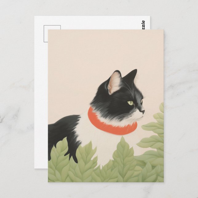 Cute Boho Cat Postcard (Front/Back)