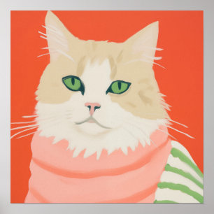 Cute Boho Cat Poster