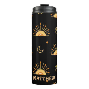 Cute Boho Celestial Seamless Pattern Personalized Thermal Tumbler