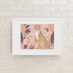 Cute Boho Cheetah Animal Safari Baby Room Wall Art