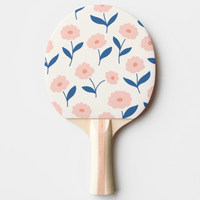 Cute Boho Chic Pink Flowers Pattern  Ping Pong Paddle (Front)