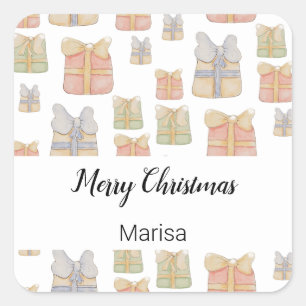 Cute Boho Christmas Gifts Hand-painted Square Sticker